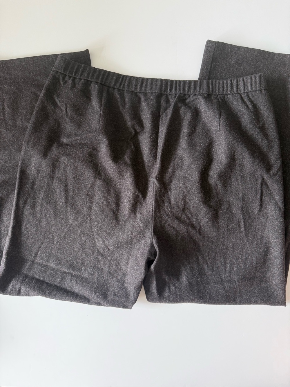 Eileen Fisher Black Straight-Leg Knit Trousers